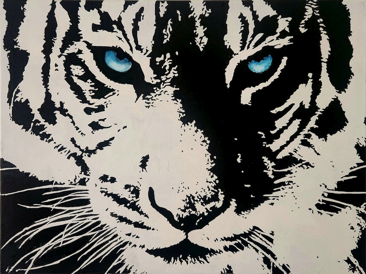 ArteDiAlina.com painting: White Tiger (da&nbsp;Catrame)